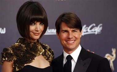 Tom Cruise and Katie Holmes with bangs